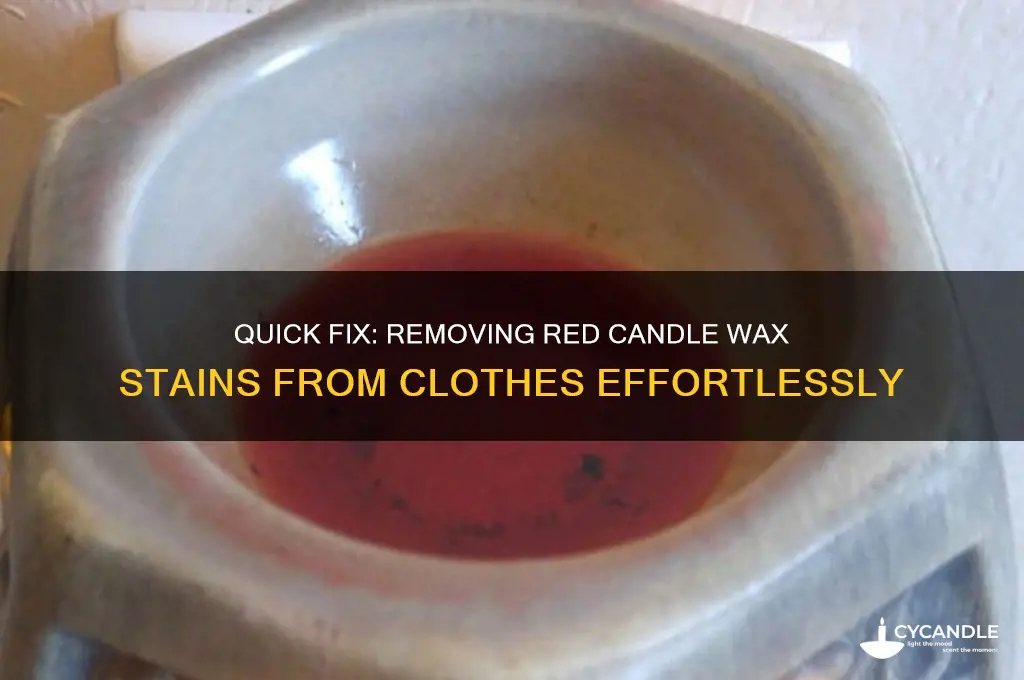 how to remove red candle wax from clothes