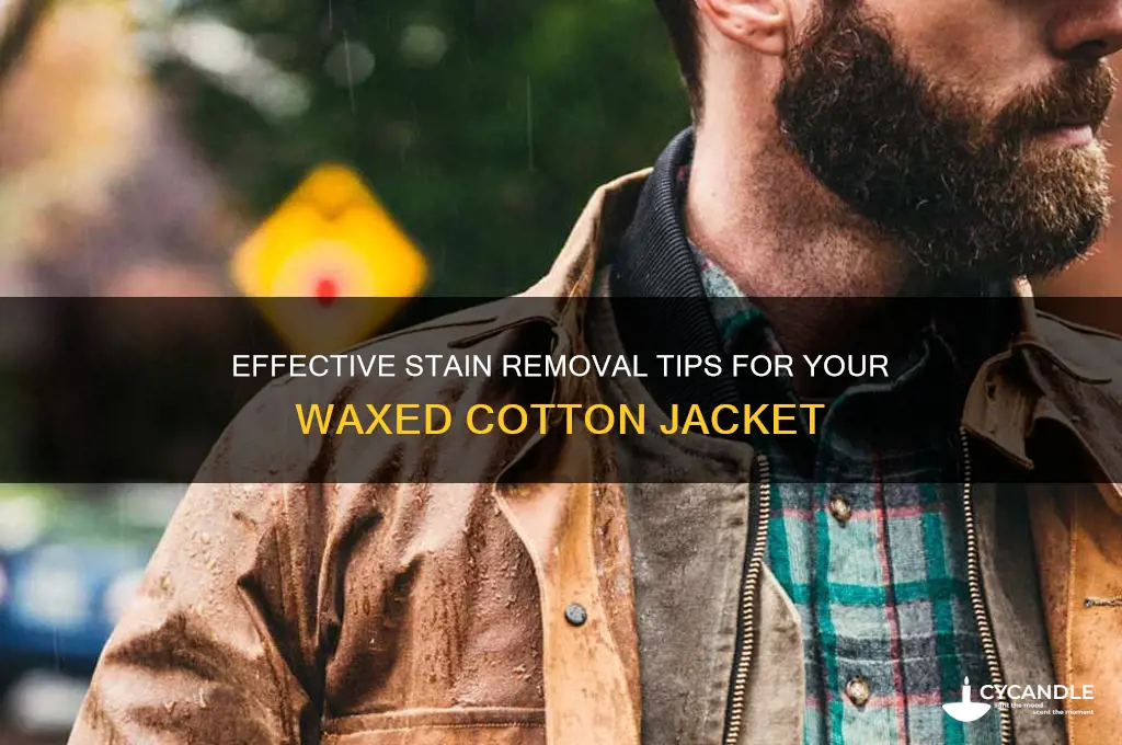 how to remove stain from waxed cotton jacket