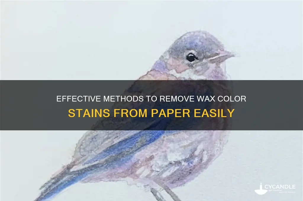 how to remove wax color from paper