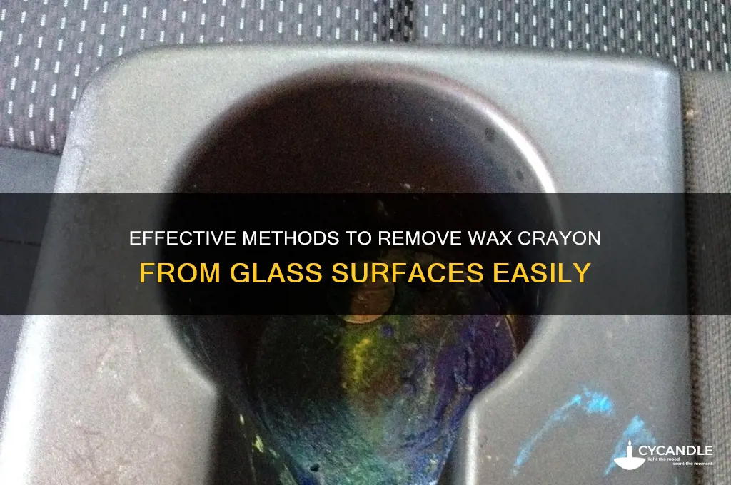 how to remove wax crayon from glass
