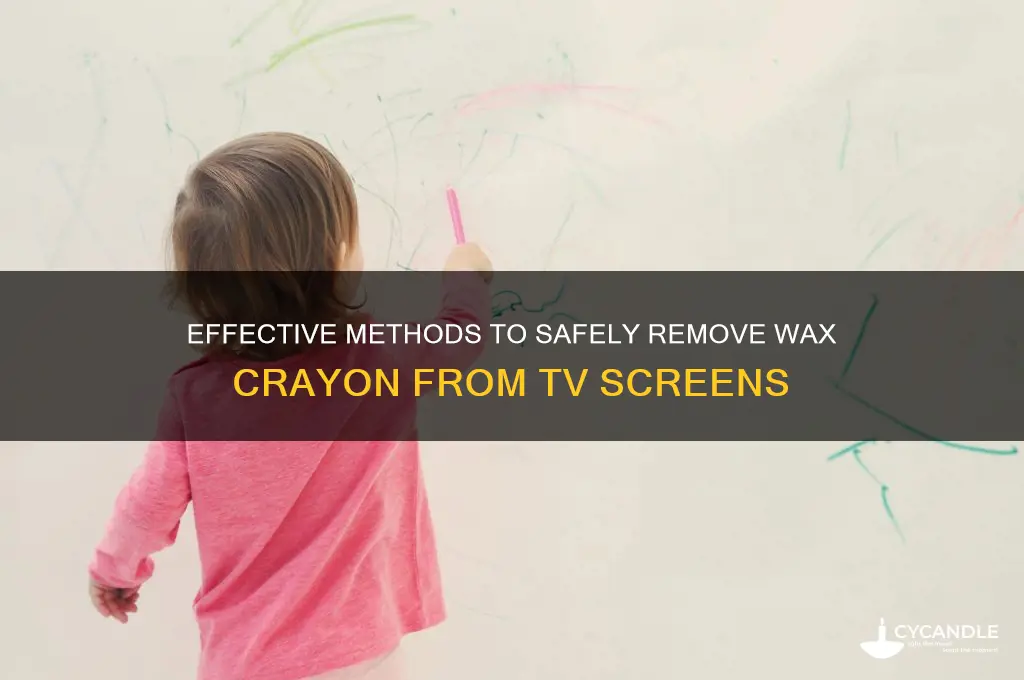 how to remove wax crayon from tv screen