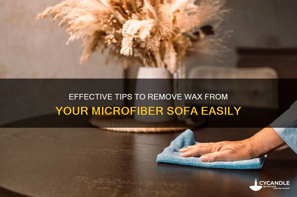 how to remove wax from a microfiber sofa