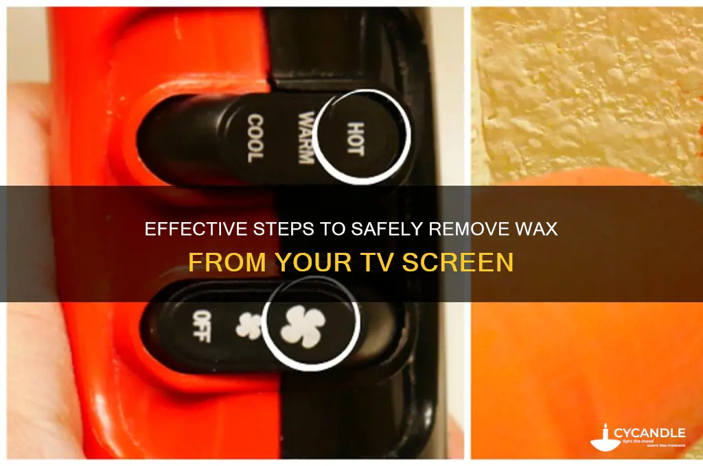 how to remove wax from a tv screen