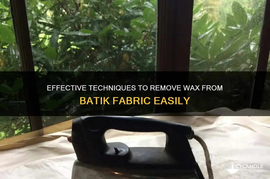 how to remove wax from batik