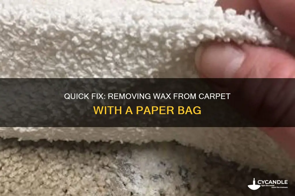 how to remove wax from carpet paper bag