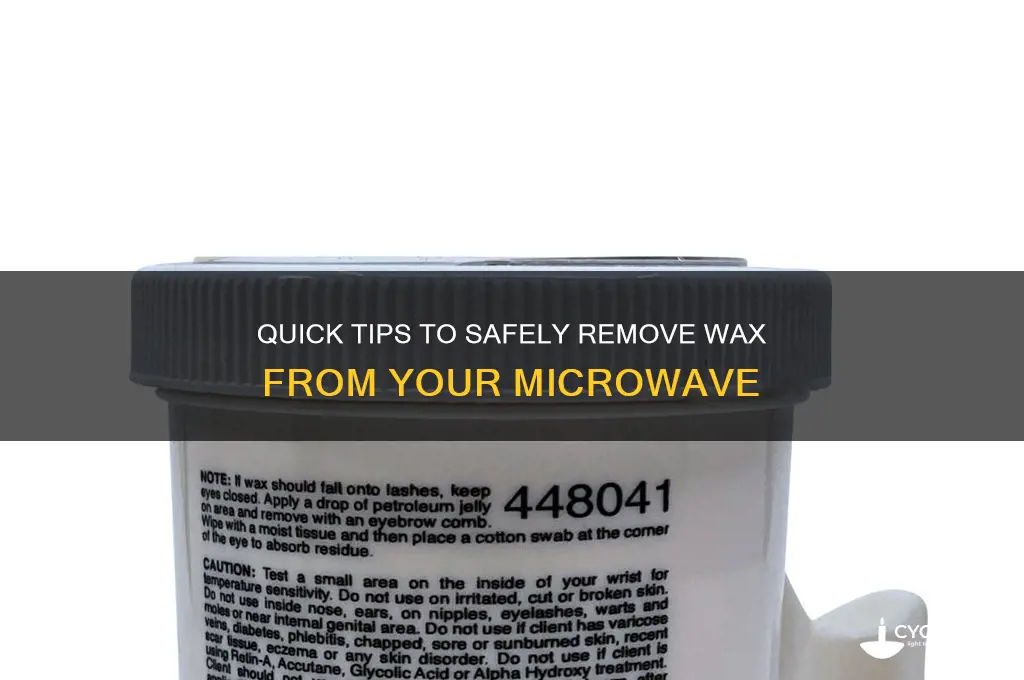 how to remove wax from in side the microwave