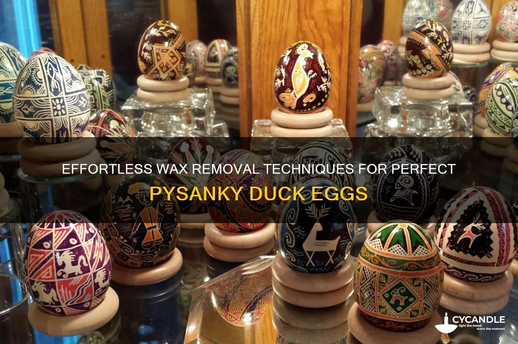 how to remove wax from pysanky duck egg