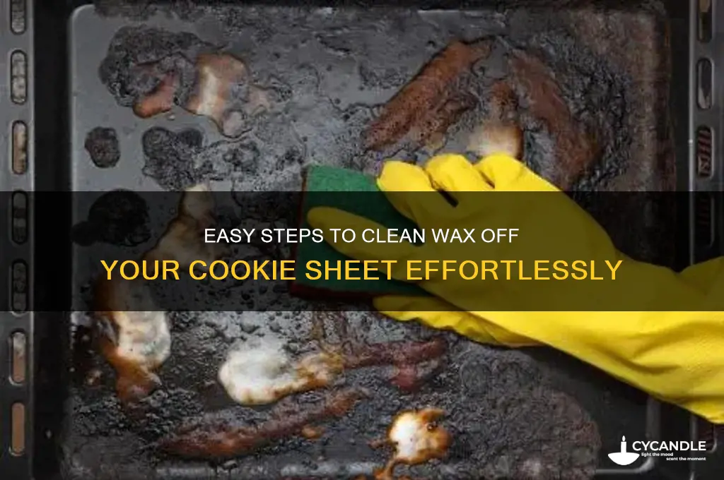 how to remove wax off a cookie sheet