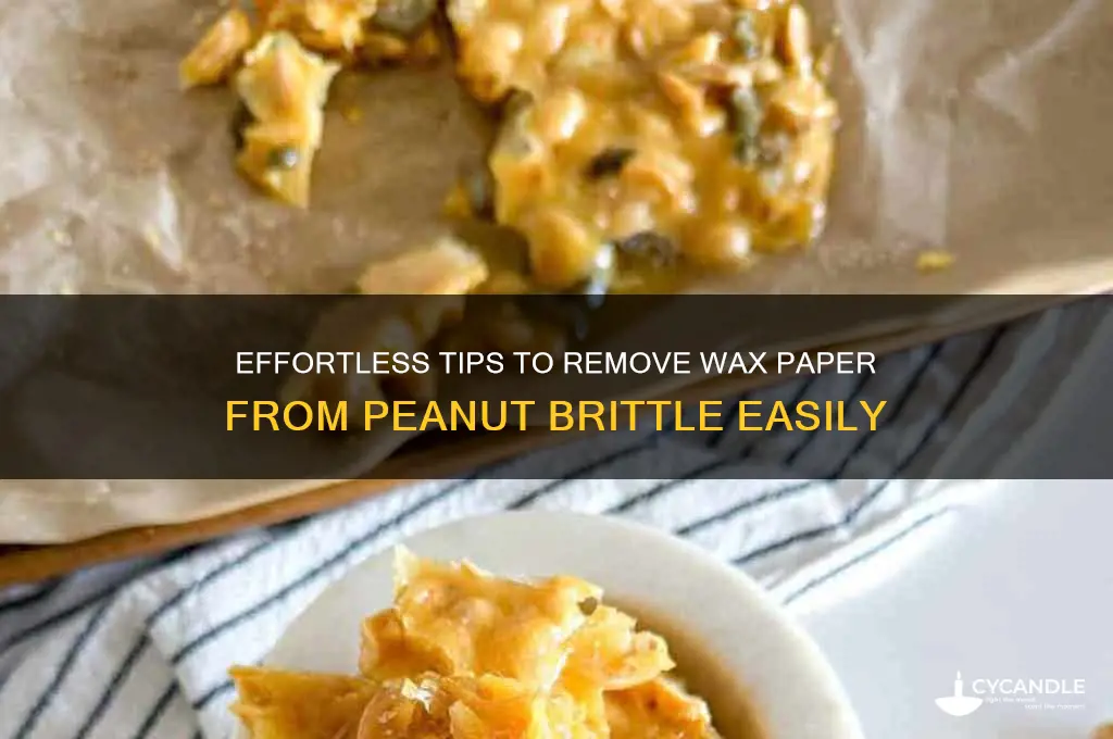 how to remove wax paper from peanut brittle