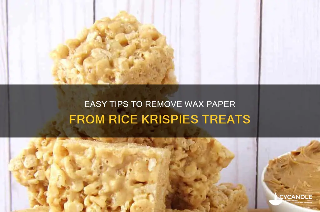 how to remove wax paper from rice krispies