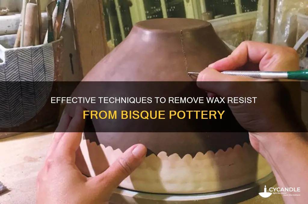how to remove wax resist from bisque