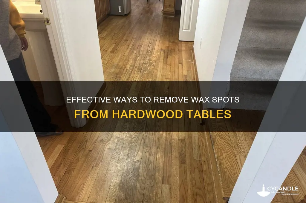 how to remove wax spots on hardwood table