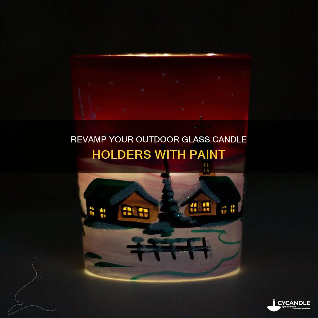 how to repaint glass outside candle holder