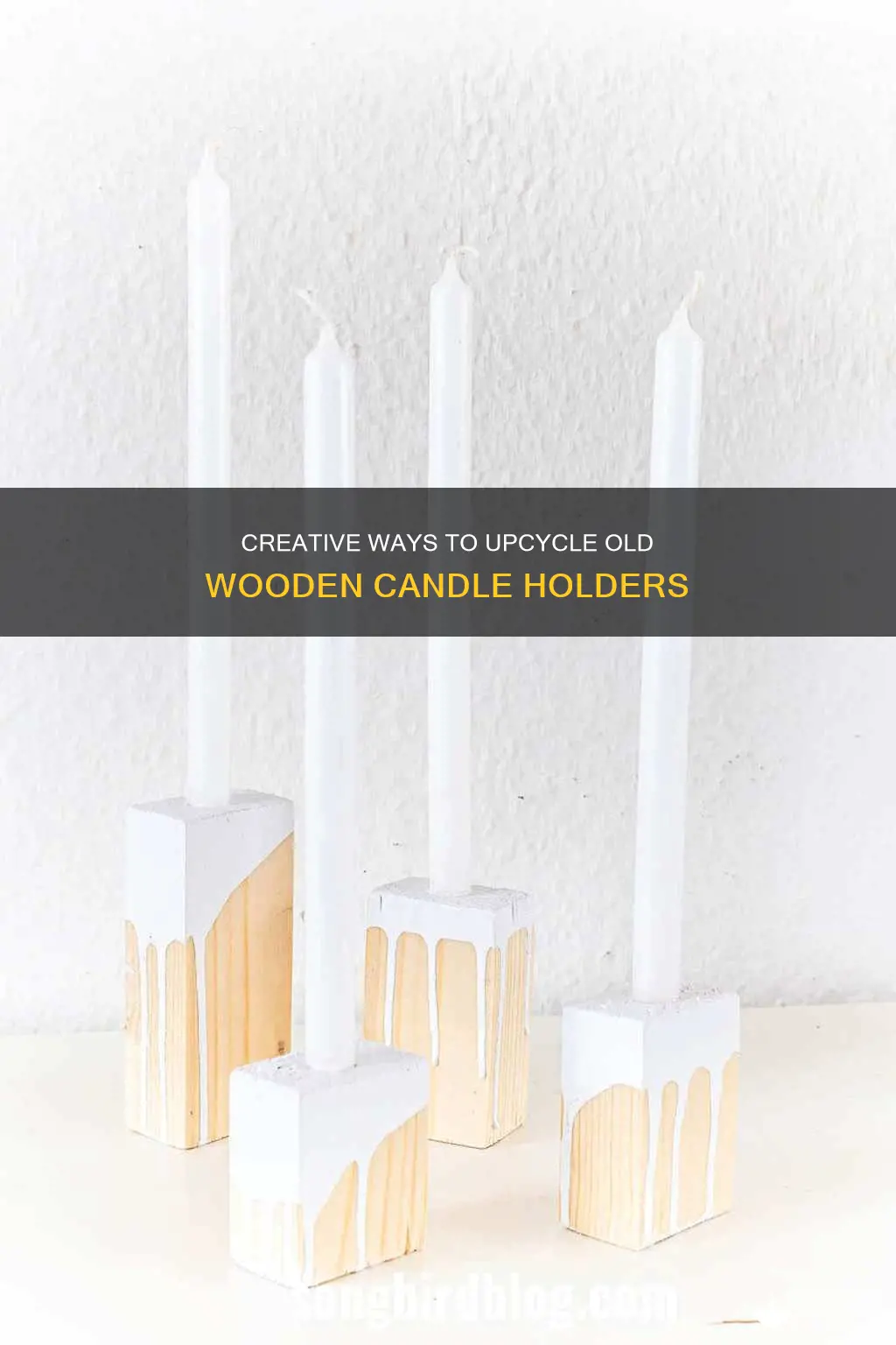 how to repurose wooden candle holders