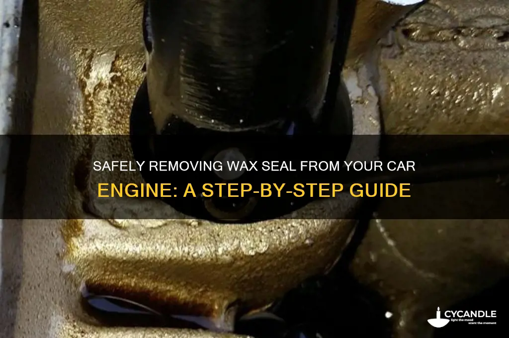 how to safely remove wax seal from car engine