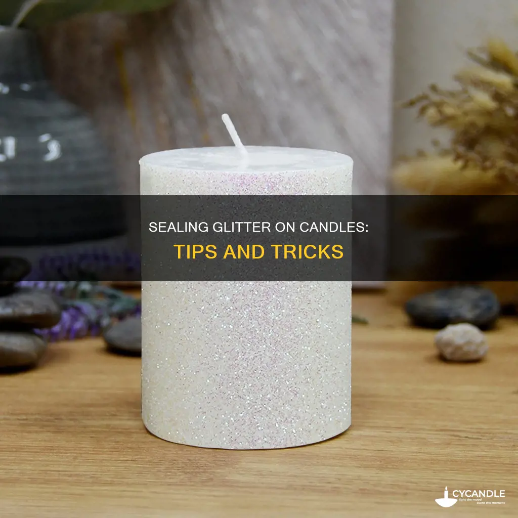 how to seal glitter on a candle
