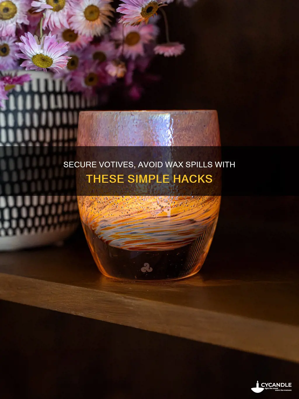 how to secure candle in votives