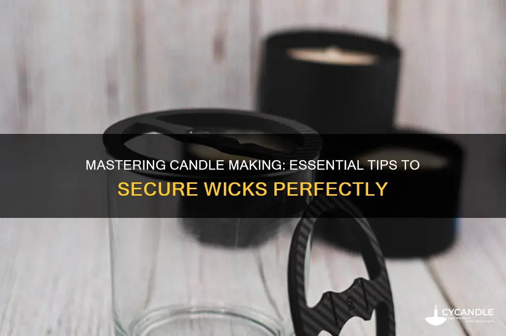 how to secure wick when making candles