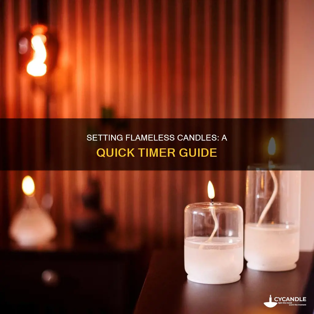 how to set timer on flameless candles button twice