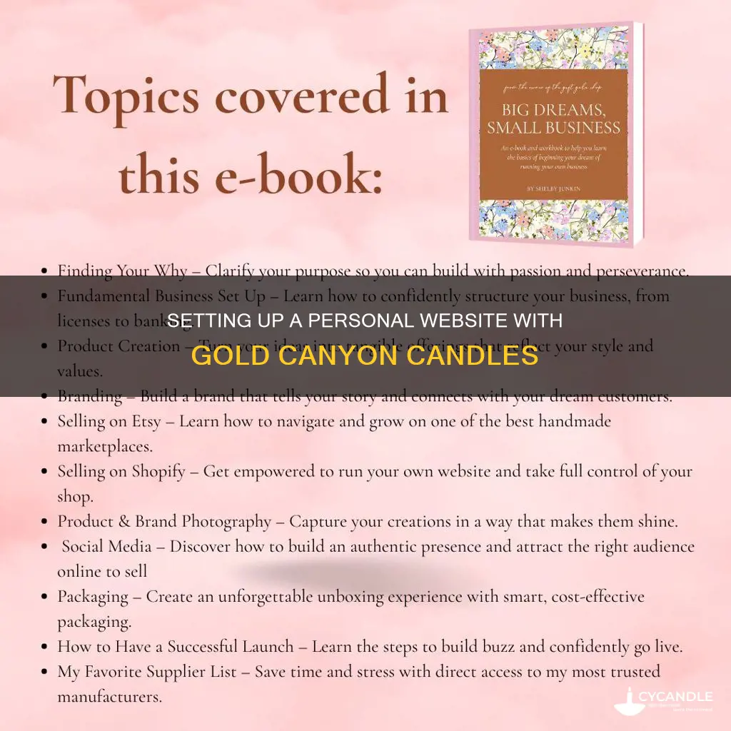 how to set up personal website with gold canyon candles