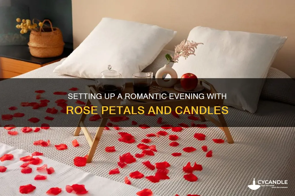 how to set up rose petals and candles