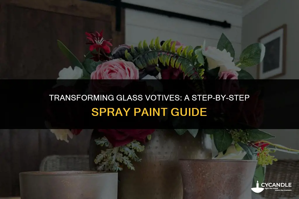 how to spray paint glass votives