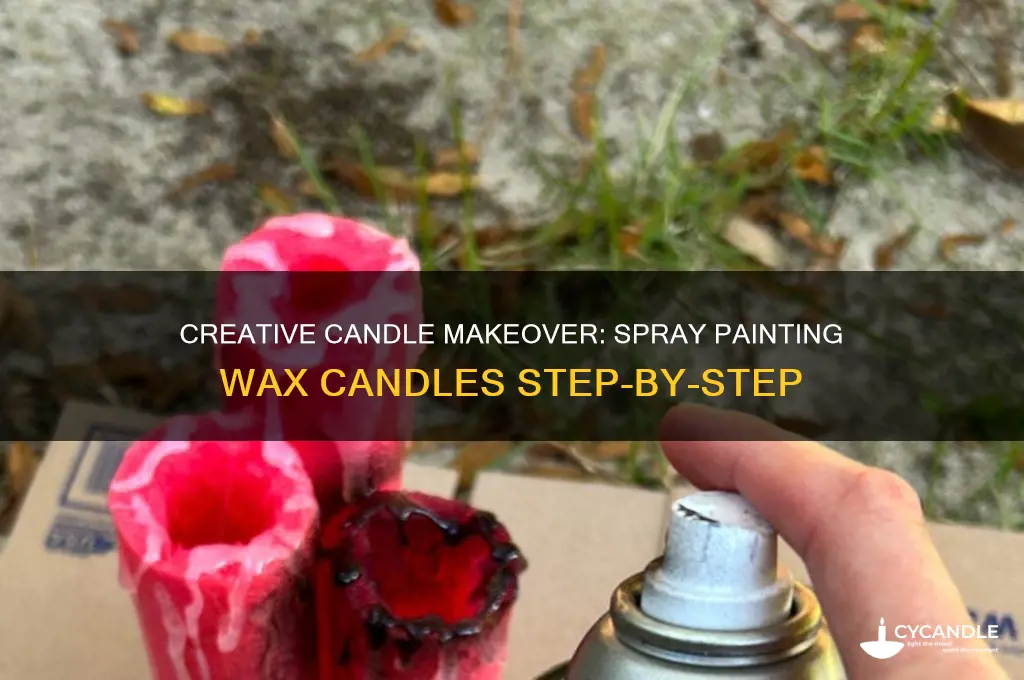 how to spray paint wax candles