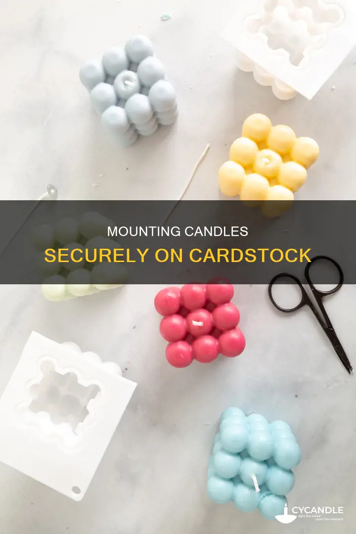 how to stick a candle on cardstock