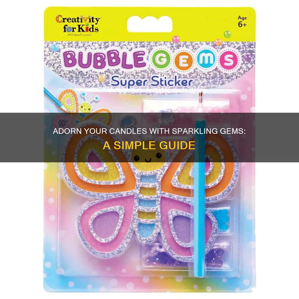 how to stick gems on candles