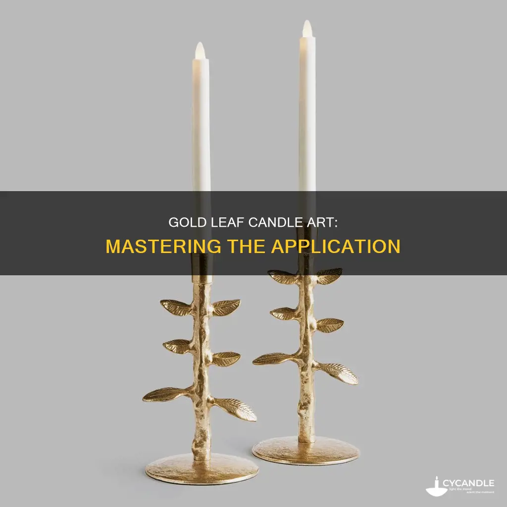 how to stick gold leaf on candles