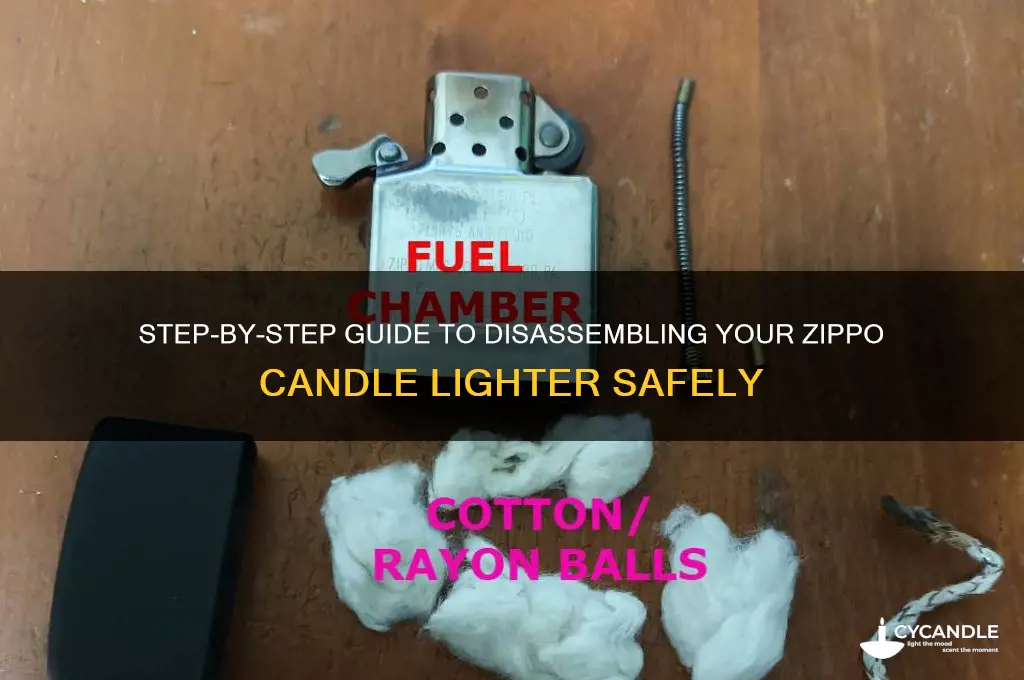 how to take apart zippo candle lighter