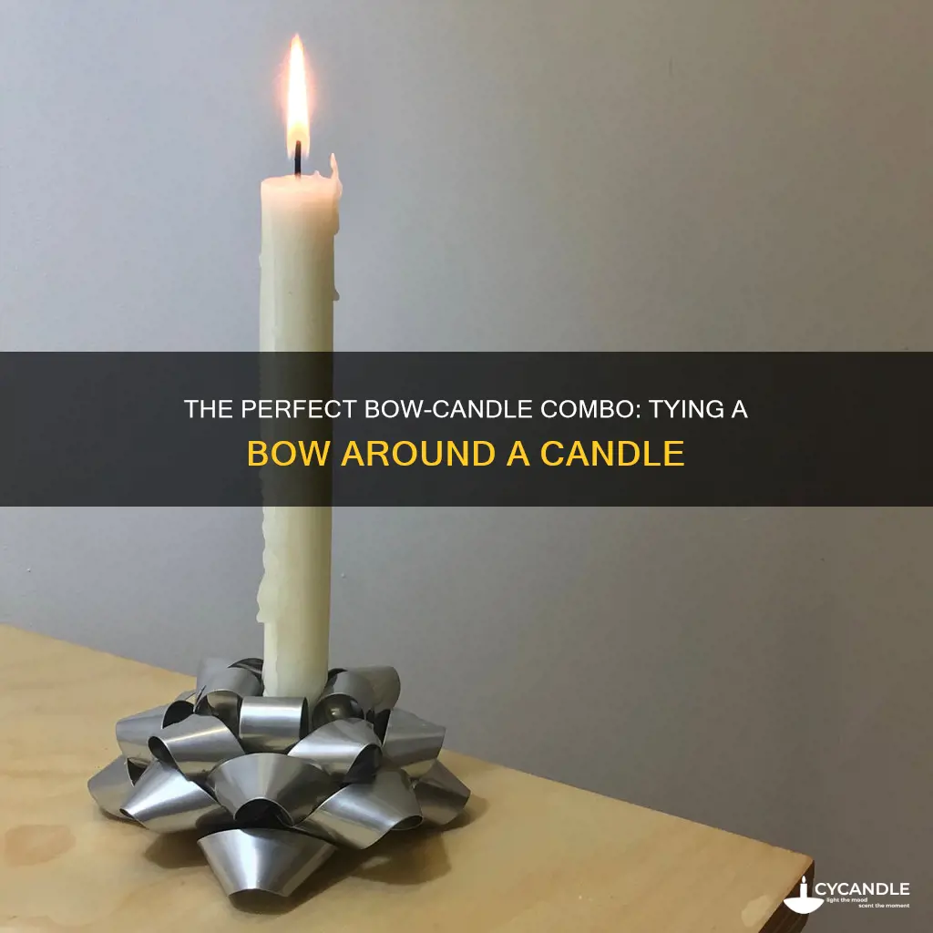 how to tie a bow around a candle