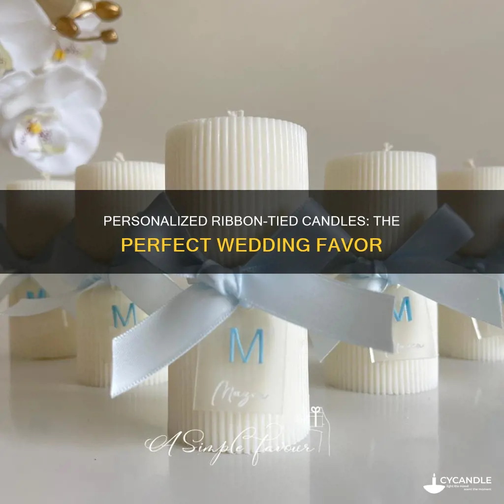 how to tie a personalized ribbon on a candle favor
