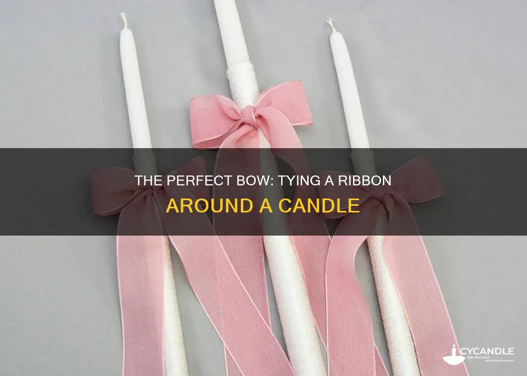 how to tie a ribbon around a candle