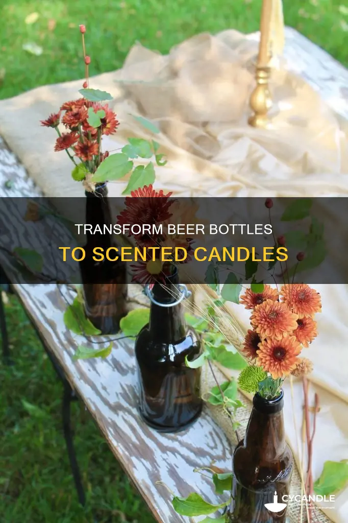 how to turn a beer bottle into a candle