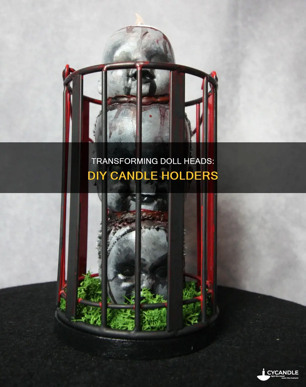 how to turn a doll head into a candle holder