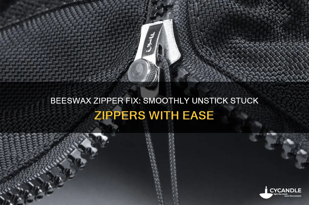 how to use beeswax for loosening zippers