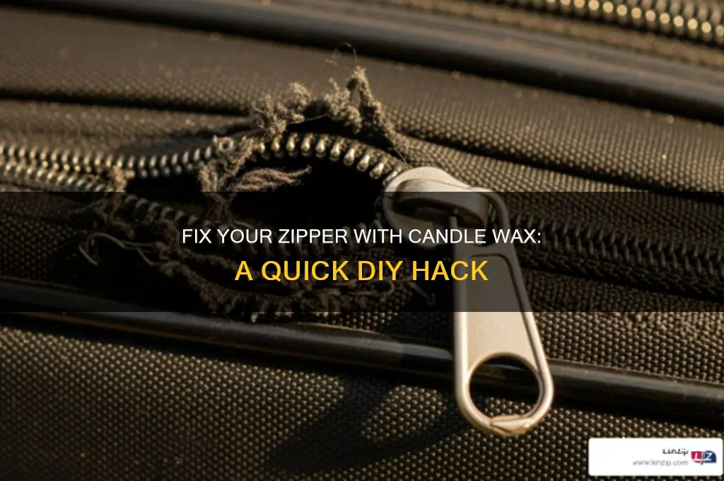 how to use candle wax to fix a zipper