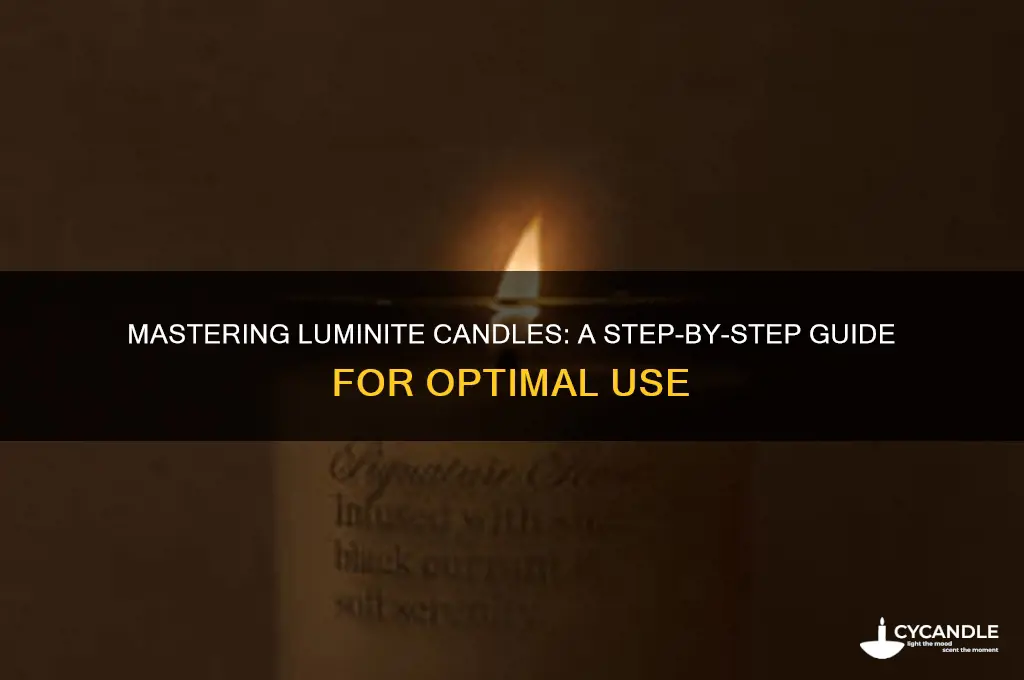 how to use luminite candle