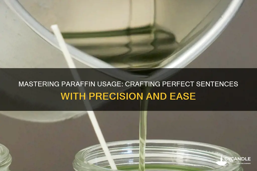 how to use paraffin in a sentence