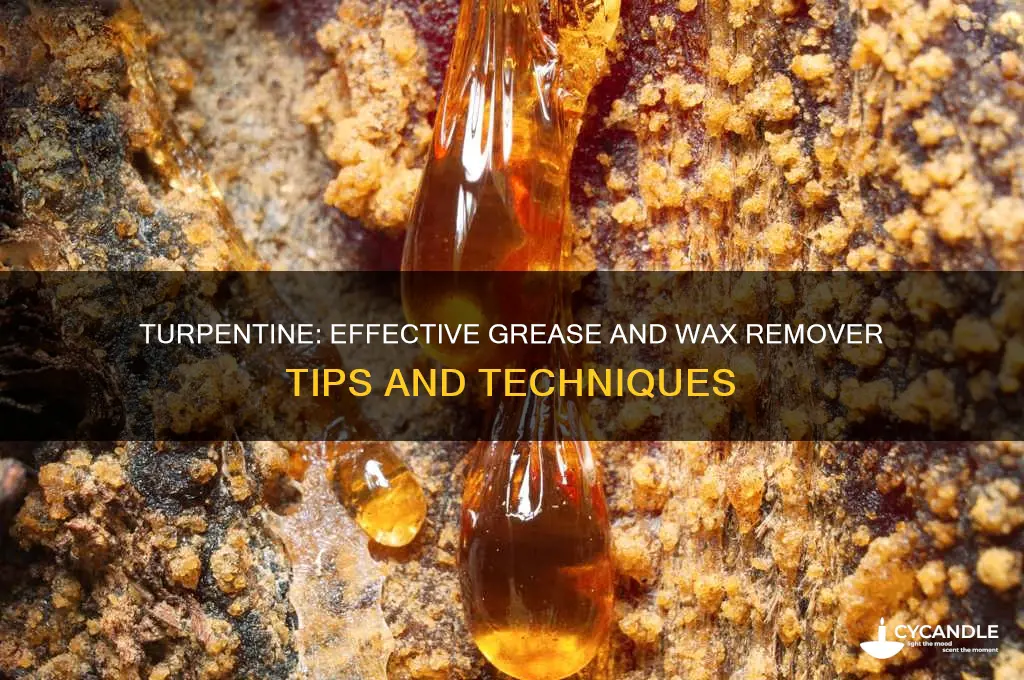 how to use turpentine for grease and wax remover