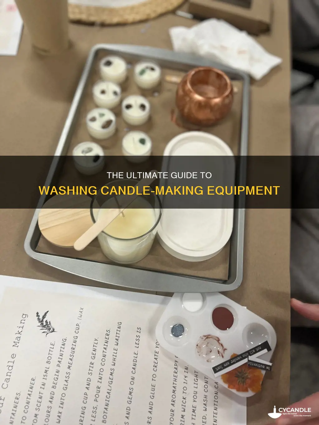 how to wash candle making equipment