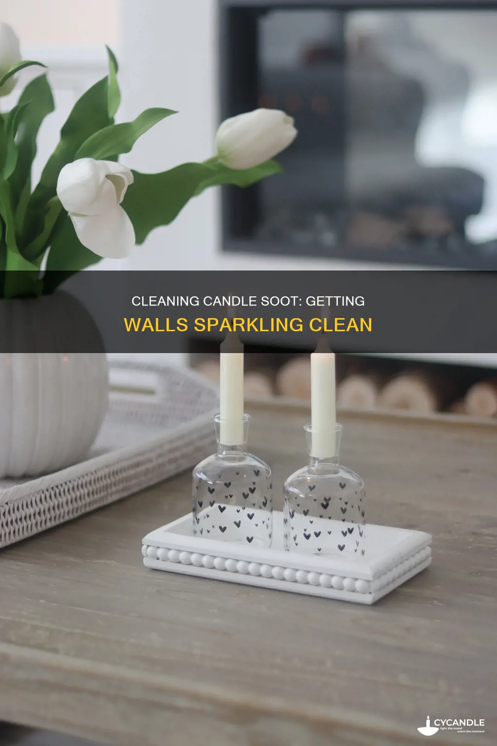 how to wash candle soot off walls