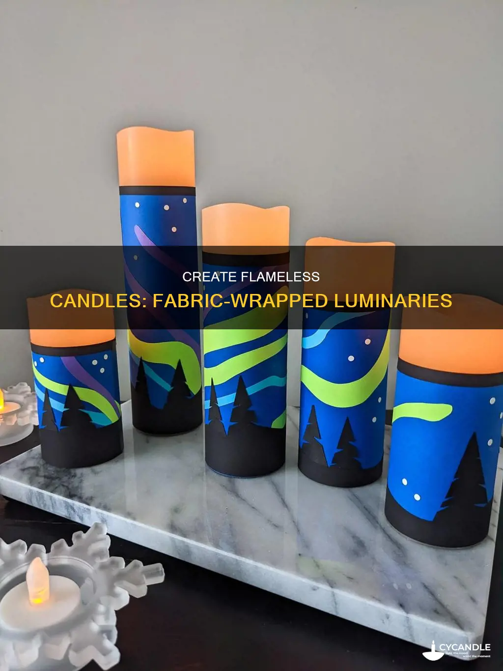 how twrap a flameless candle in fabric