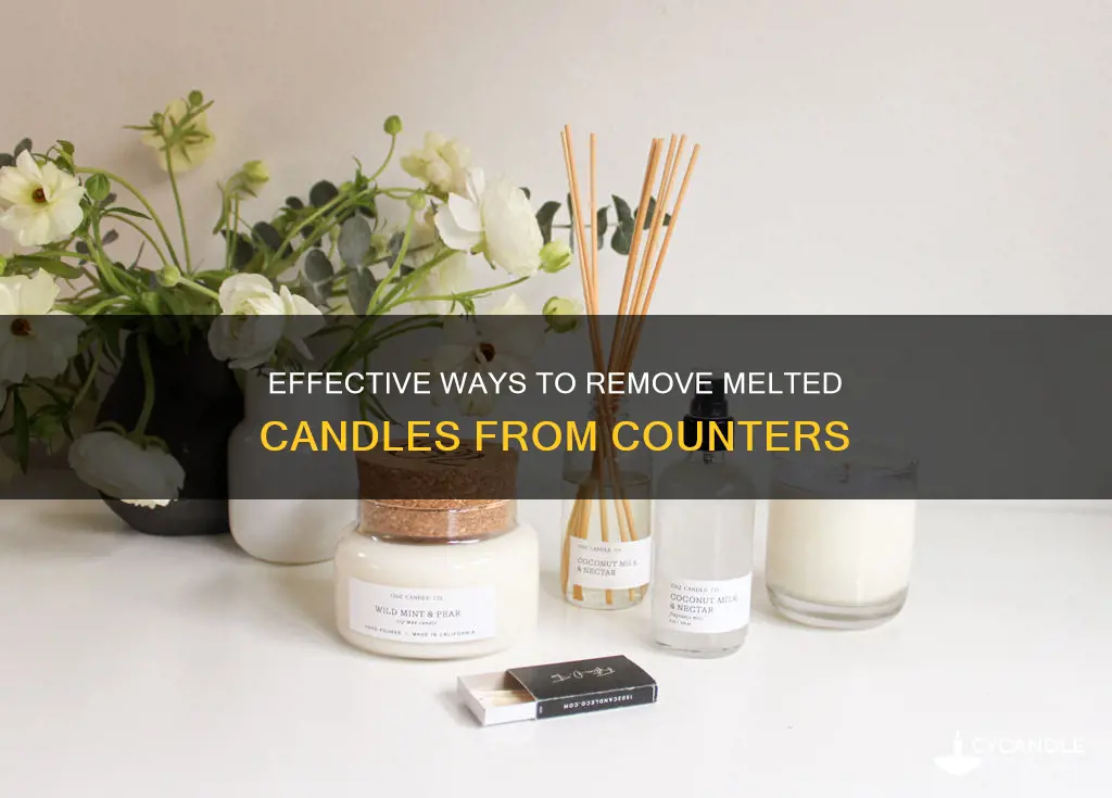 how you lift melted candle of a counter