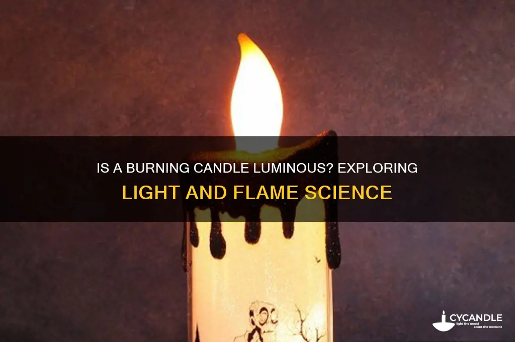 is a burning candle luminous