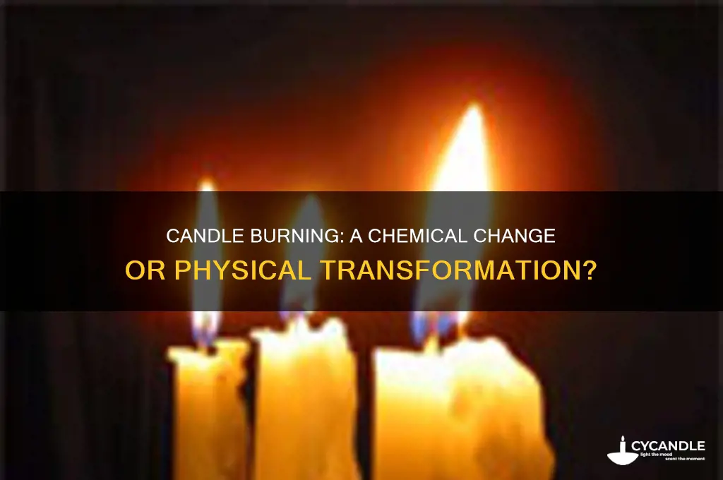 is creating light by burning a candle a chemical change