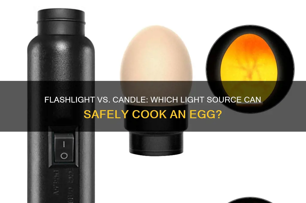 is flash light to bright to candle an egg