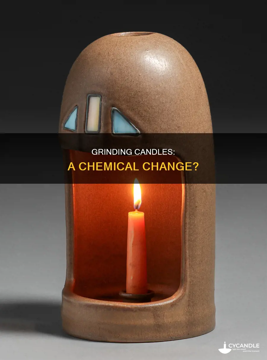 is grinding a candle a chemical change