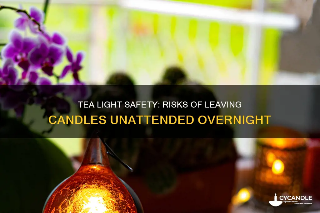 is it safe to leave tea light candles burning